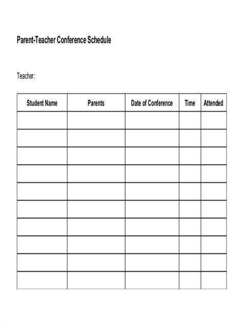 Parent-Teacher Conference Schedules