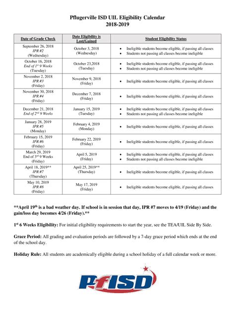 Pfisd Calendar Tips Image 1