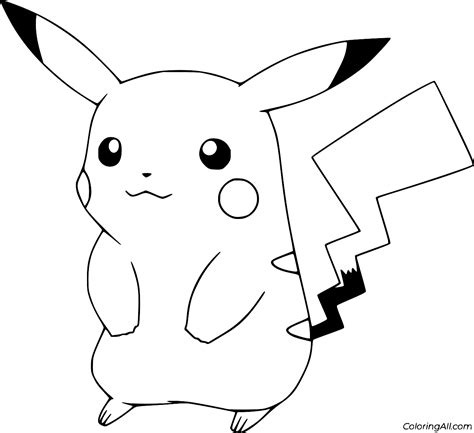 Pikachu Coloring Pages with Gradients