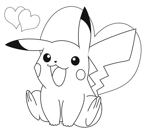 Pikachu Printable Coloring Pages for Preschoolers