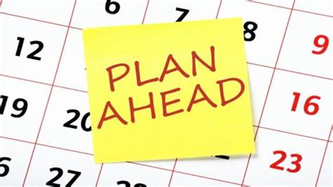 Plan Ahead with a Calendar