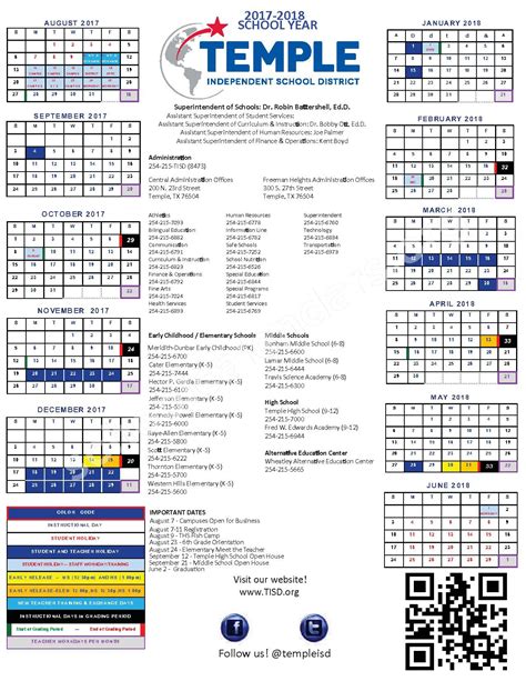 Planning Temple Isd School Calendar