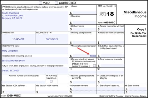 Printable 1099 Form Example