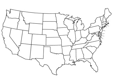 Printable Blank Map Of Usa