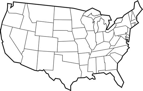 Printable Blank Map Of Usa For Travel