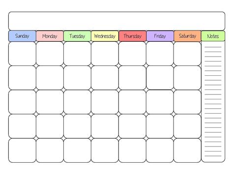 Printable Calendar Template