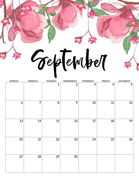 Printable September Calendar