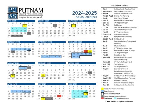 Putnam County Schools TN Calendar