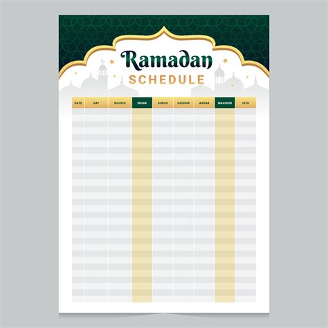 Ramadan Calendar Template