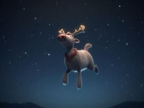 Reindeer Soaring through the Skies