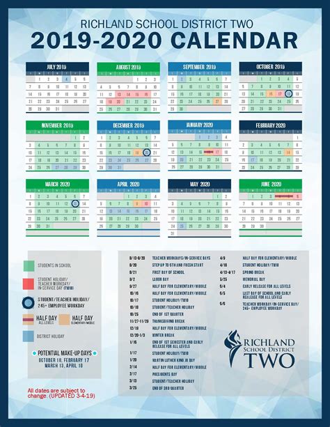 Richland 2 School Calendar Features