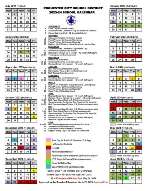 Rochester Schools Calendar Features