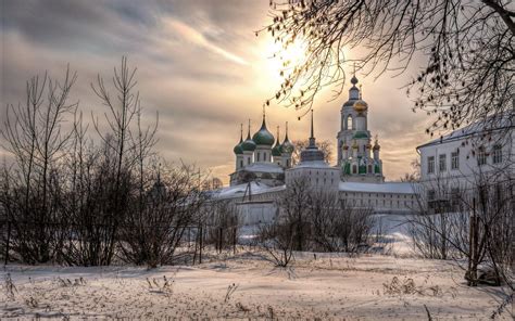 A winter landscape in Russia