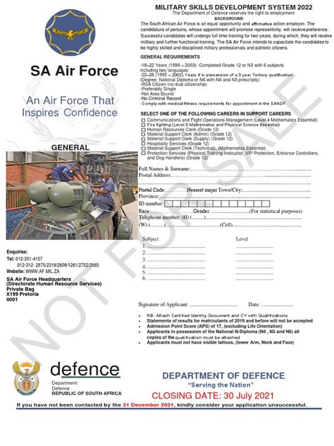 South African Air Force application process