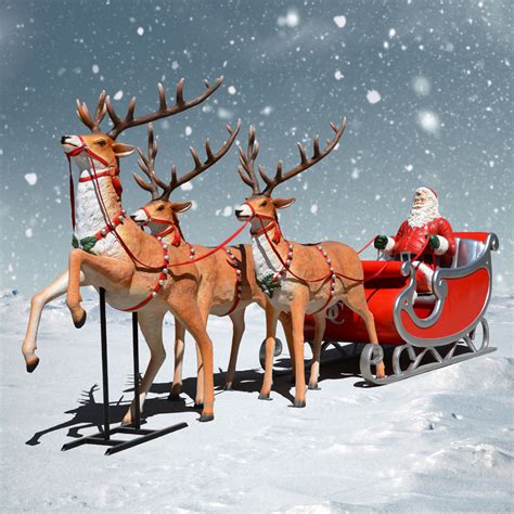 A magical illustration of Santa's sleigh and reindeer in flight