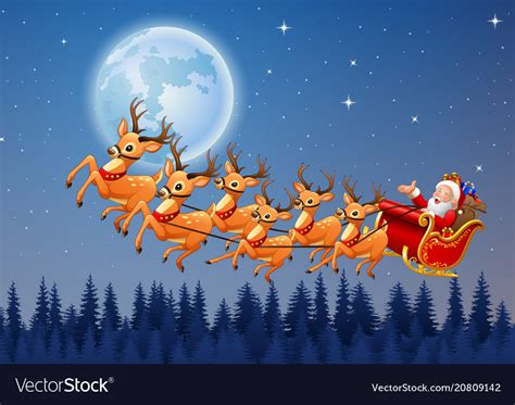 An illustration of reindeer in flight