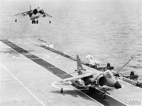 Sea Harrier operations on an aircraft carrier