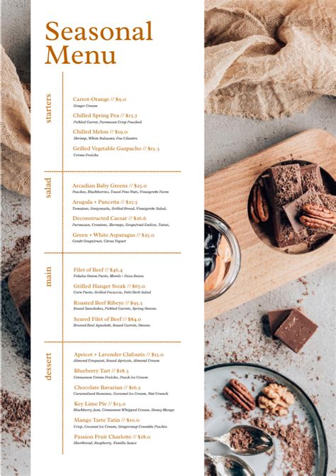 Seasonal and Specialty Menus