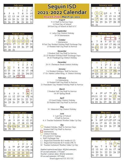 Key Dates in Seguin ISD Calendar