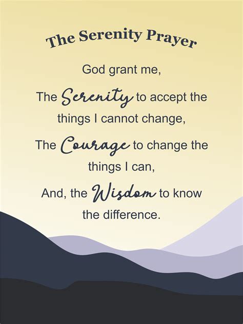 Serenity Prayer Printable Inner Peace