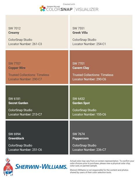 Sherwin Williams Paint Palette 1