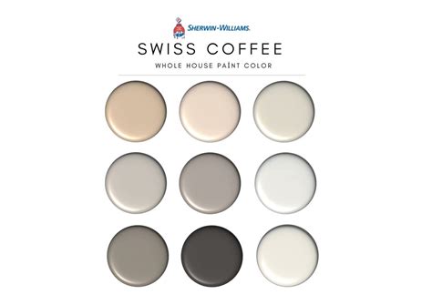 Sherwin Williams Swiss Coffee Color Palette Inspiration