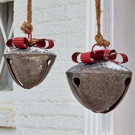 A festively decorated sleigh bell display