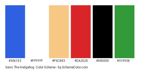 Sonic the Hedgehog Color Palette