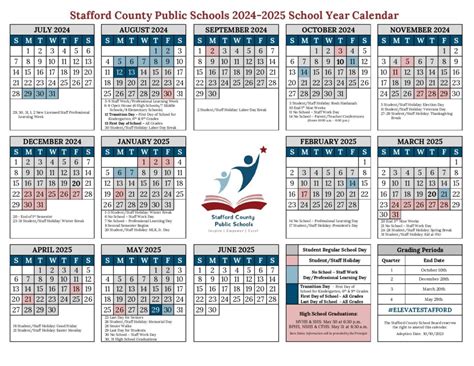 Stafford County Public Schools Calendar Image 1