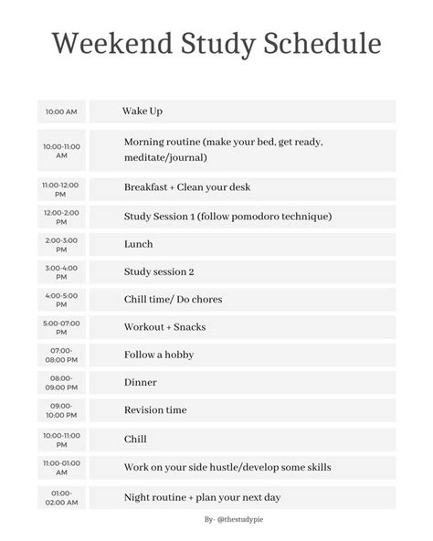 Study Schedule