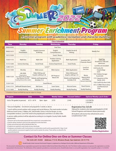 Summer School and Enrichment Programs