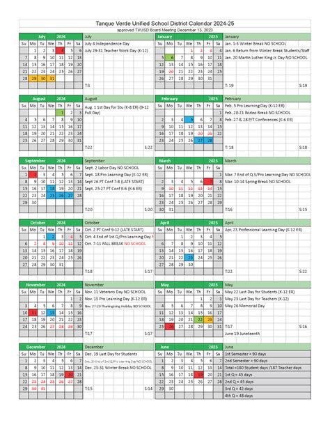 TVUSD Calendar Structure