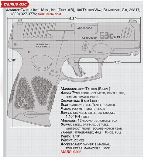 Taurus G3c Specs