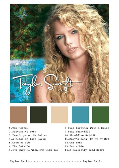 Taylor Swift Debut Album Color Palette