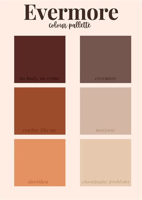 Taylor Swift Evermore Album Color Palette