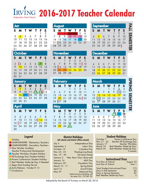 Teacher Activities Calendar