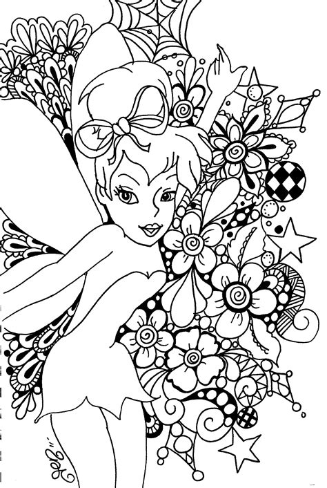 Tinkerbell coloring pages whimsical