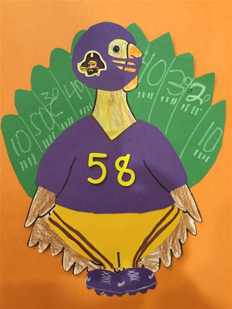 Tom the Turkey in a football player costume