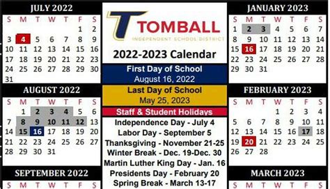 Tomball Isd Calendar Image 1