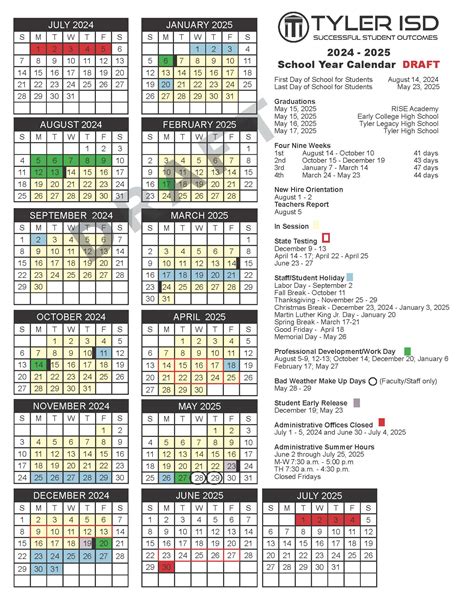 Tyler ISD Calendar Image 4