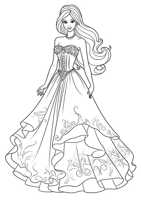 Types of Barbie Coloring Pages