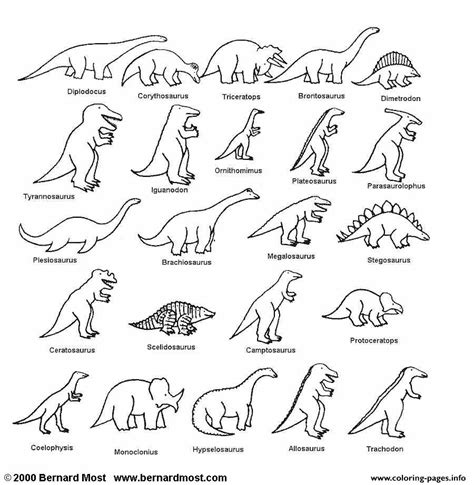 Types of Dinosaur Coloring Pages