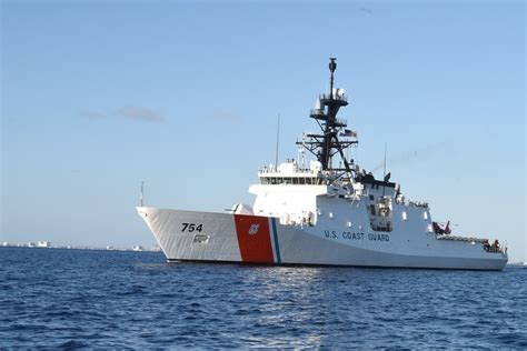 USCG Cutter James at high speed