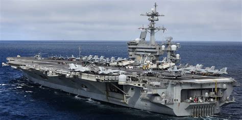 USS Abraham Lincoln Aircraft Carrier at Night