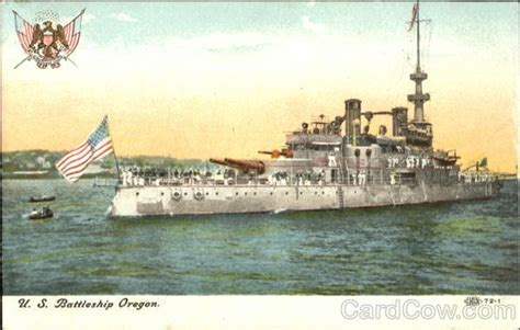 USS Oregon Battleship in Action