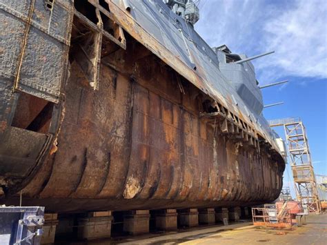 USS Texas hull repairs