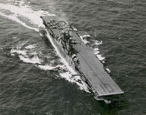 Aircraft taking off from the USS Yorktown