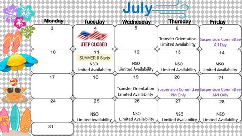 UTEP Academic Calendar Deadlines