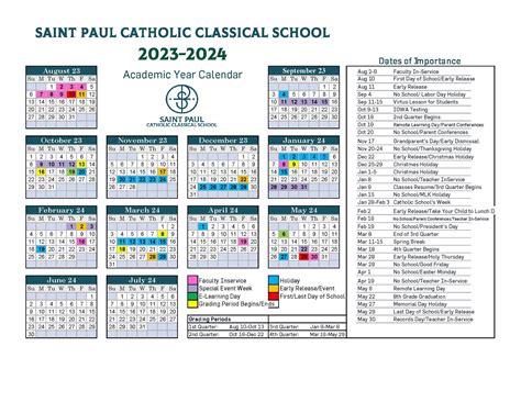 Understanding the St Paul School Calendar