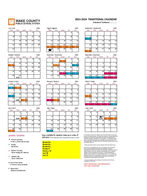 WCPSS Calendar Structure